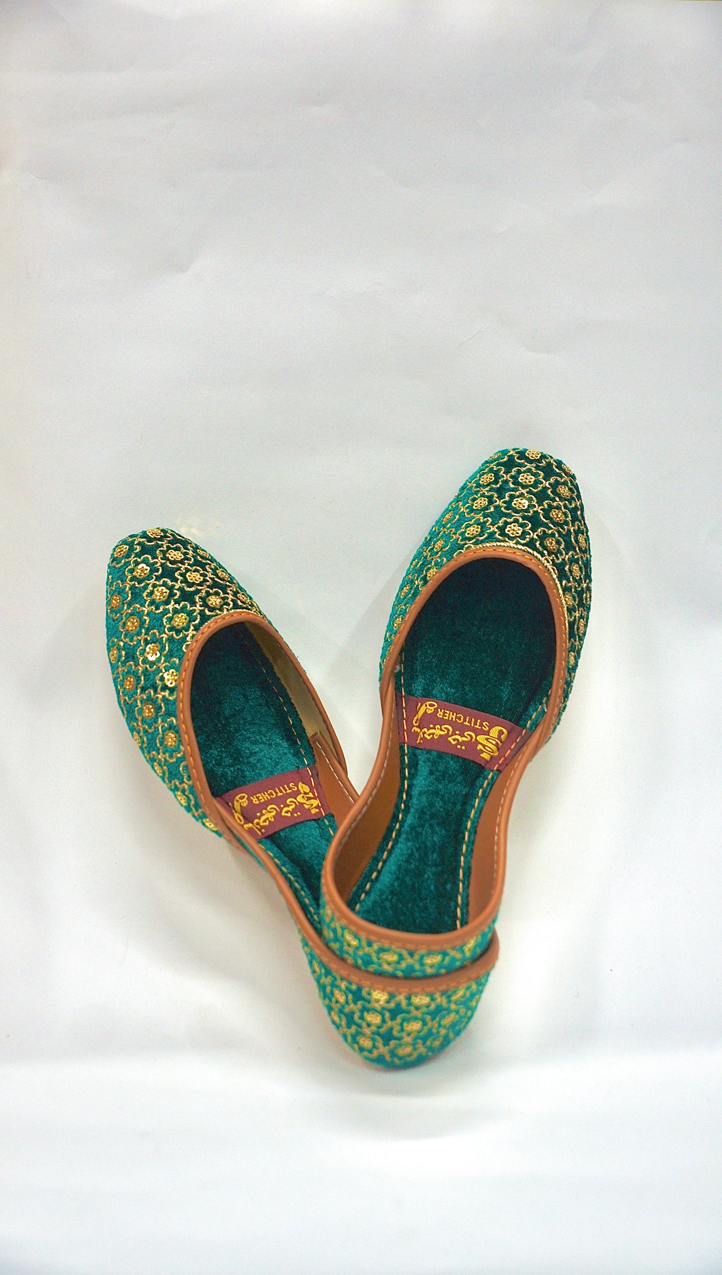 Ladies Khussa EMERALD GREEN