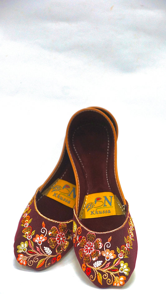 Ladies Khussa BROWN/MAROON